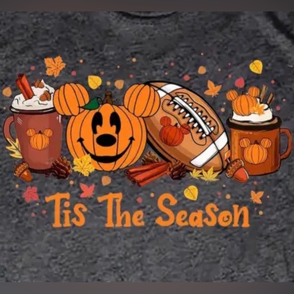 Mickey Mouse Pumpkin Tis the Season Graphic T-shirt - Picture 2 of 5